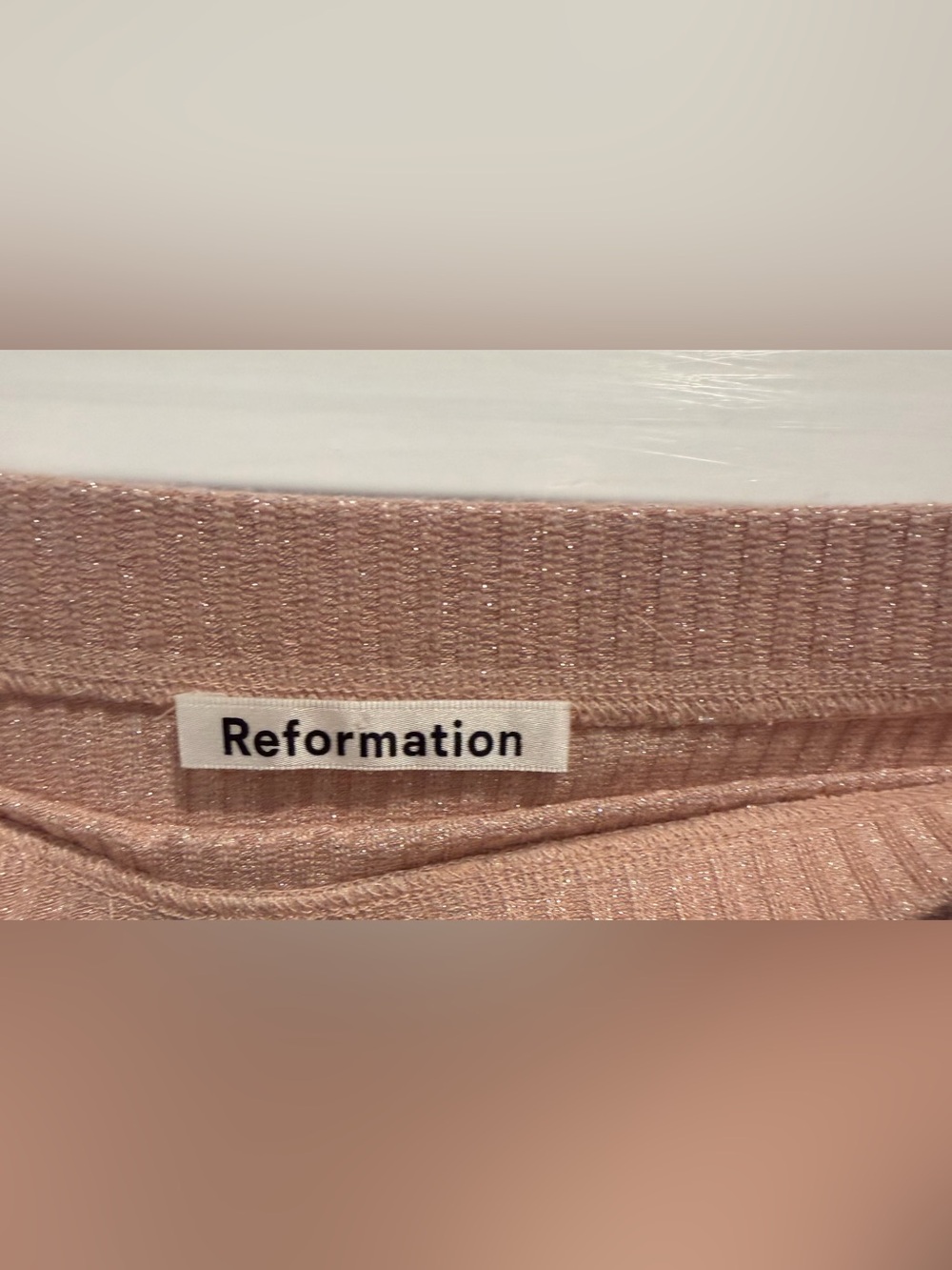 Reformation Ribbed Two-Piece Set - Dusty Rose Metallic - Picture 7 of 8